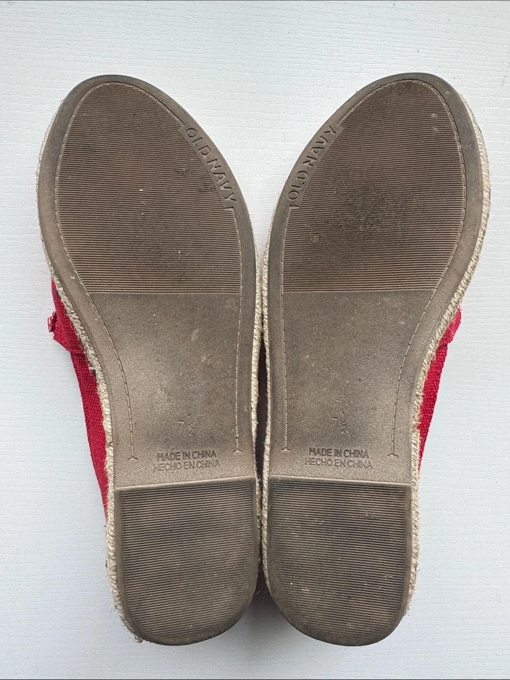 Old Navy Women's Red Canvas Slip-On Espadrilles Size 7.5
